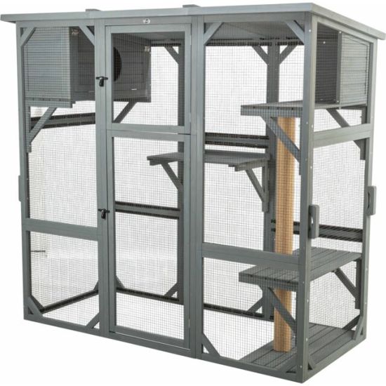 Enclos pour chat 181 × 169 × 88 cm gris de Trixie - Produit pour animaux dans T050