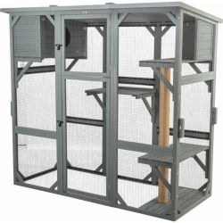 Enclos pour chat 181 × 169 × 88 cm gris de Trixie - Produit pour animaux dans T050