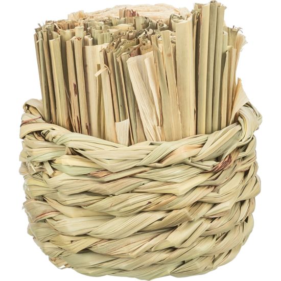 Panier herbe pour animaux 9x9 cm avec foin et bâtonnets de bois de Trixie - Produit pour animaux dans T050