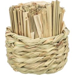 Panier herbe pour animaux 9x9 cm avec foin et bâtonnets de bois de Trixie - Produit pour animaux dans T050