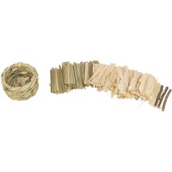Panier herbe pour animaux 9x9 cm avec foin et bâtonnets de bois de Trixie - Produit pour animaux dans T050