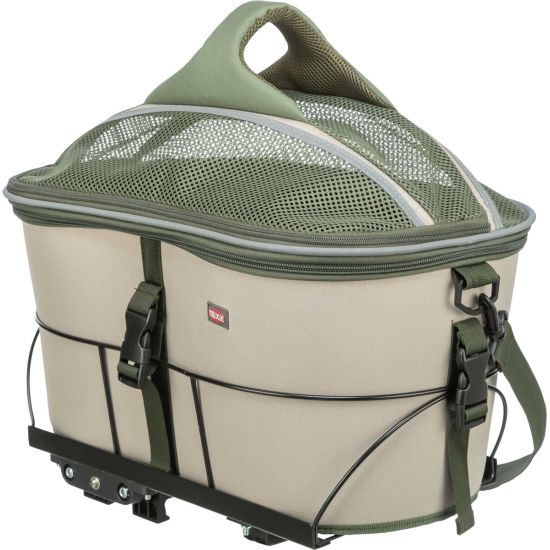 Panier vélo vert olive pour chiens et chats - accessoires confortables et pratiques de Trixie - Produit pour animaux dans T050