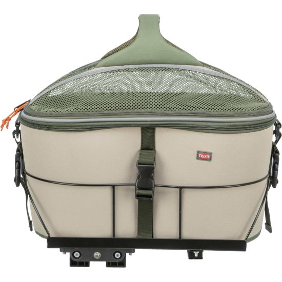 Panier vélo vert olive pour chiens et chats - accessoires confortables et pratiques de Trixie - Produit pour animaux dans T050