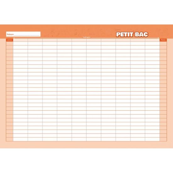 MON JEU DU PETIT BAC 60 FEUILLES A DETACHER de Jardinerie Bordeaux Libourne Gironde dans C022
