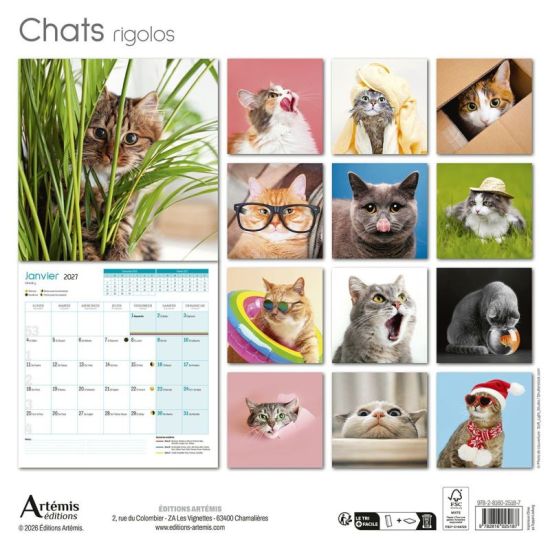 CALENDRIER CHATS RIGOLOS 2027 de Jardinerie Bordeaux Libourne Gironde dans C022