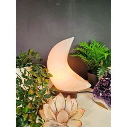 Lampe en Cristal de Sel Blanc forme Lune de Herboristerie et Esotérisme à Libourne dans D040
