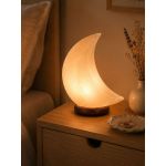 Lampe en Cristal de Sel Blanc forme Lune de Herboristerie et Esotérisme à Libourne dans D040