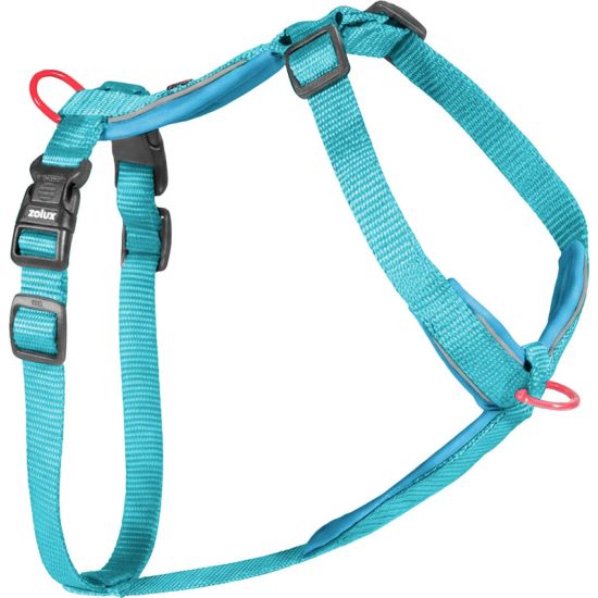 Harnais nylon premium 20mm 50/74 turquoise pour chien de Zolux - Produit pour animaux dans Z002