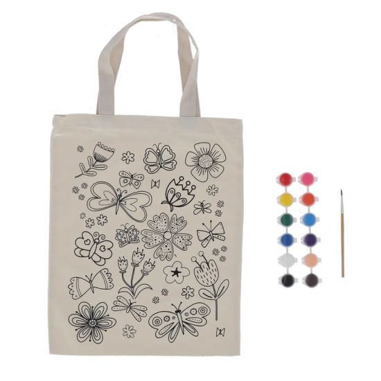 Sac à colorier fleuri pour décoration créative de Esschert design - deco maison et jardin dans E058