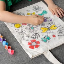 Sac à colorier fleuri pour décoration créative de Esschert design - deco maison et jardin dans E058