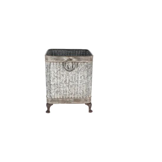 Pot Carré Sur Pieds En Zinc Fer Et Métal Pour Décoration Jardin Et Maison de Esschert design - deco maison et jardin dans E058