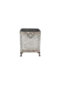 Pot carré sur pieds en zinc pour décoration jardin et maison de Esschert design - deco maison et jardin dans E058