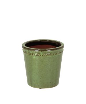 Pot De Fleur Verni Vert 15cm Pour Décoration Jardin Et Maison de Esschert design - deco maison et jardin dans E058