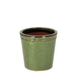 Pot De Fleur Verni Vert 15cm Pour Décoration Jardin Et Maison de Esschert design - deco maison et jardin dans E058