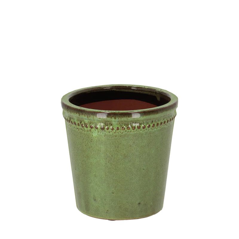 Pot De Fleur Verni Vert 15cm Pour Décoration Jardin Et Maison de Esschert design - deco maison et jardin dans E058