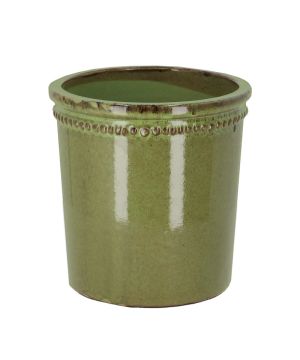 Pot de fleur verni vert 25cm pour décoration jardin et maison de Esschert design - deco maison et jardin dans E058