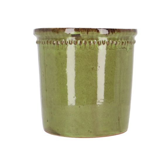 Pot de fleur verni vert 25cm pour décoration jardin et maison de Esschert design - deco maison et jardin dans E058