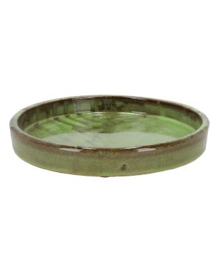 Soucoupe vernie verte 25cm pour décoration jardin et maison de Esschert design - deco maison et jardin dans E058