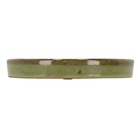Soucoupe vernie verte 25cm pour décoration jardin et maison de Esschert design - deco maison et jardin dans E058