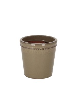 Pot De Fleur Verni Gris 15cm Pour Décoration Jardin Et Maison de Esschert design - deco maison et jardin dans E058
