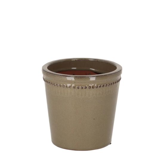 Pot De Fleur Verni Gris 15cm Pour Décoration Jardin Et Maison de Esschert design - deco maison et jardin dans E058