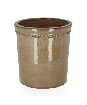 Pot De Fleur Verni Gris 25cm Pour Décoration Jardin Et Maison de Esschert design - deco maison et jardin dans E058
