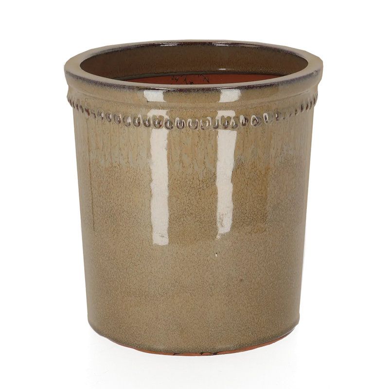 Pot De Fleur Verni Gris 25cm Pour Décoration Jardin Et Maison de Esschert design - deco maison et jardin dans E058