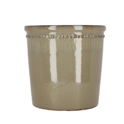 Pot De Fleur Verni Gris 25cm Pour Décoration Jardin Et Maison de Esschert design - deco maison et jardin dans E058
