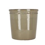 Pot De Fleur Verni Gris 25cm Pour Décoration Jardin Et Maison de Esschert design - deco maison et jardin dans E058
