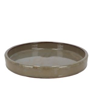 Soucoupe vernie gris 25cm pour décoration jardin et intérieur de Esschert design - deco maison et jardin dans E058