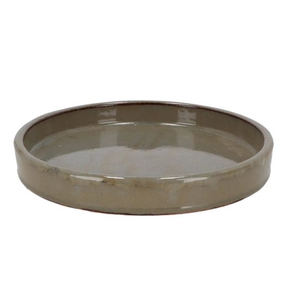 Soucoupe vernie gris 25cm pour décoration jardin et intérieur de Esschert design - deco maison et jardin dans E058
