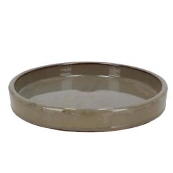 Soucoupe vernie gris 25cm pour décoration jardin et intérieur de Esschert design - deco maison et jardin dans E058