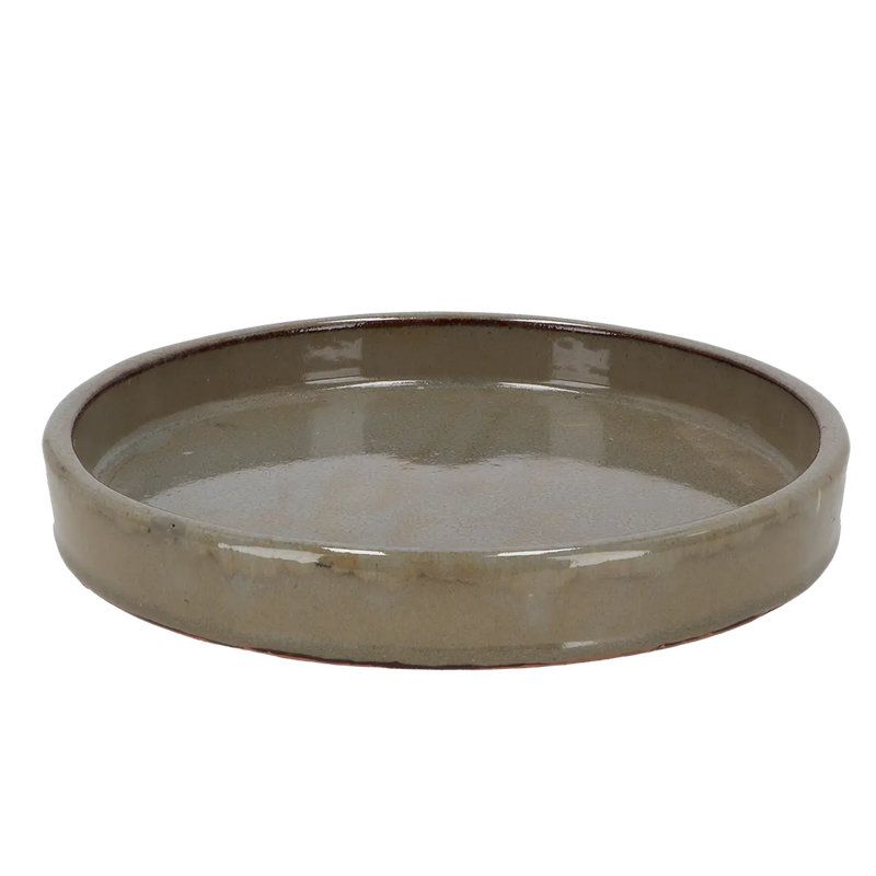 Soucoupe vernie gris 25cm pour décoration jardin et intérieur de Esschert design - deco maison et jardin dans E058