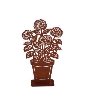 Hortensias En Pot De Fleur Rouille Pour Décoration Jardin Et Maison de Esschert design - deco maison et jardin dans E058