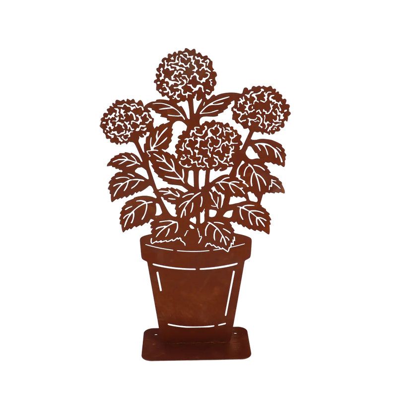 Hortensias En Pot De Fleur Rouille Pour Décoration Jardin Et Maison de Esschert design - deco maison et jardin dans E058