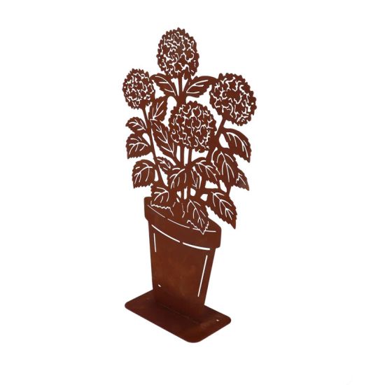 Hortensias En Pot De Fleur Rouille Pour Décoration Jardin Et Maison de Esschert design - deco maison et jardin dans E058