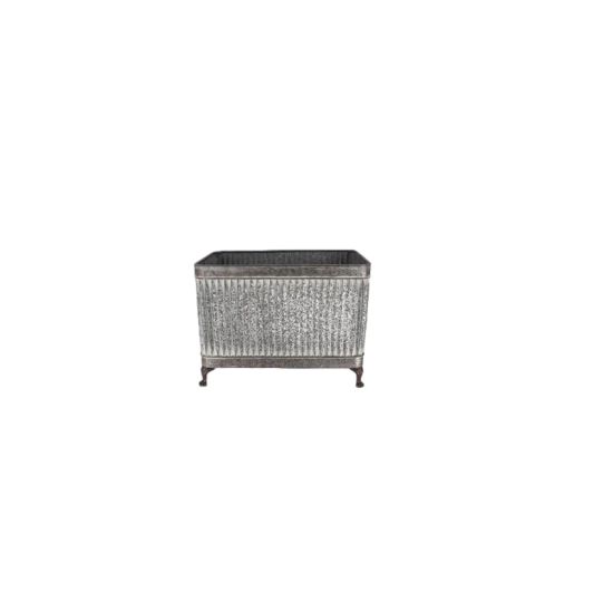 Pot rectangle en zinc sur pieds pour décoration jardin et maison de Esschert design - deco maison et jardin dans E058