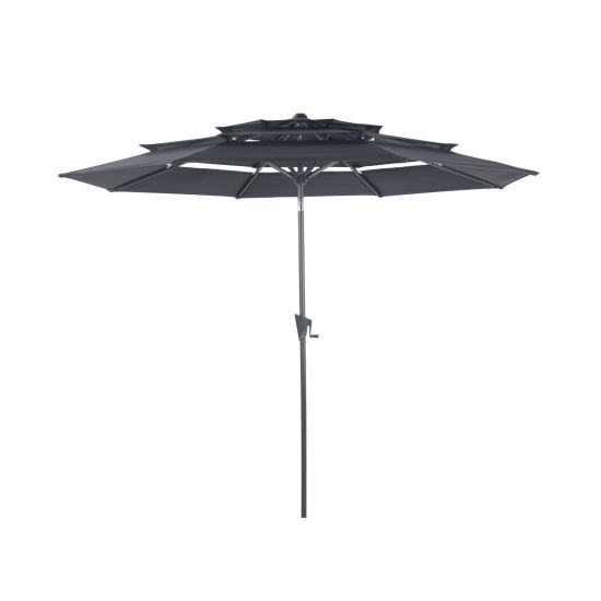 Parasol Droit Tilt Ø300 Gris - Protection Élégante et Pratique pour Votre Espace Extérieur