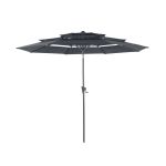 Parasol Droit Tilt Ø300 Gris - Protection Élégante et Pratique pour Votre Espace Extérieur