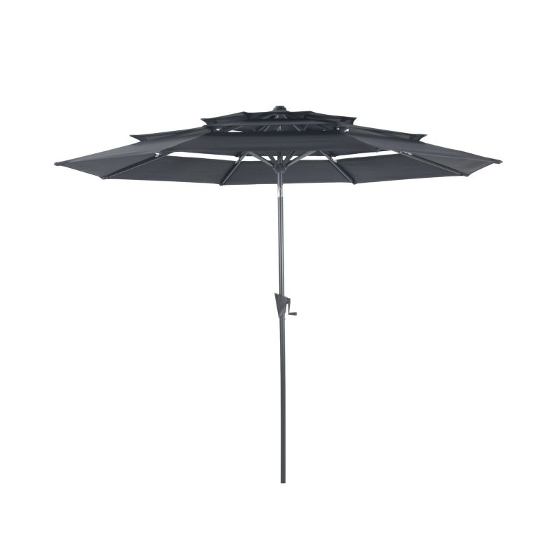 Parasol Droit Tilt Ø300 Gris - Protection Élégante et Pratique pour Votre Espace Extérieur