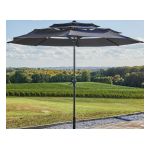 Parasol Droit Tilt Ø300 Gris - Protection Élégante et Pratique pour Votre Espace Extérieur