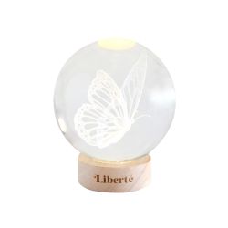Sphere lumineuse Liberte infinie 10 cm Papillon de Herboristerie et Esotérisme à Libourne dans D040