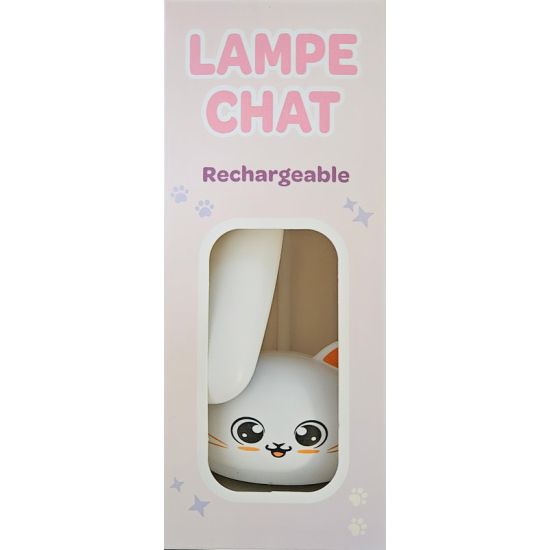 LAMPE LED RECHARGEABLE CHAT - BLANC de Jardinerie Bordeaux Libourne Gironde dans C022