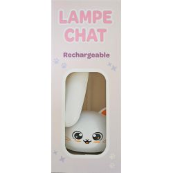 LAMPE LED RECHARGEABLE CHAT - BLANC de Jardinerie Bordeaux Libourne Gironde dans C022