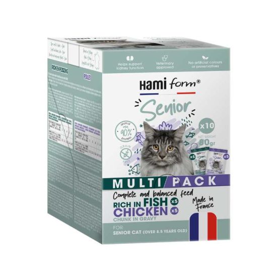 Multipack repas complet pour chat senior 10x80g de Hamiform et Anju beauté dans S1591
