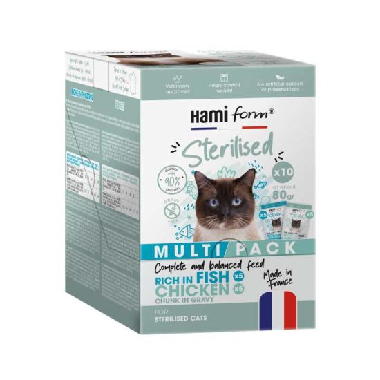 Multipack repas complet pour chat sterilise 10x80g de Hamiform et Anju beauté dans S1591