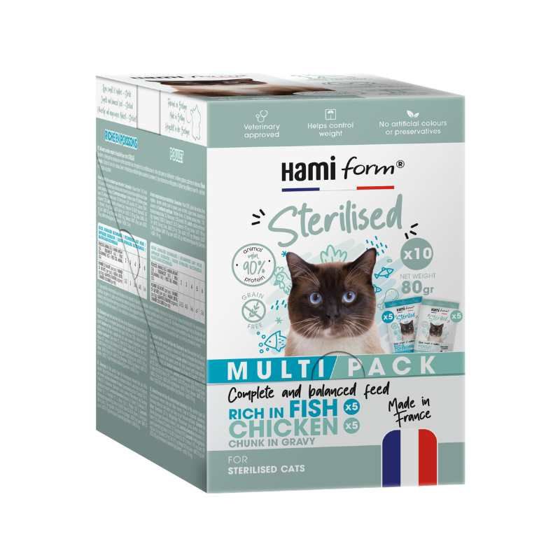 Multipack repas complet pour chat sterilise 10x80g de Hamiform et Anju beauté dans S1591