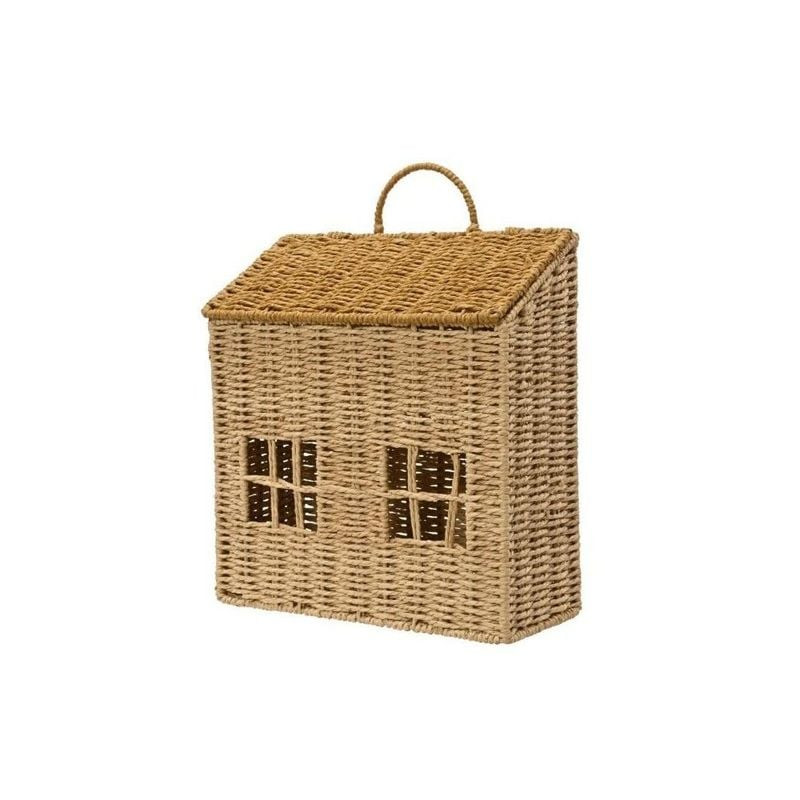 MAISON CORDE DE PAPIER BRUN/COULEUR 33X14CM H40 de Kaemingk - deco de la maison dans 🍽️Décoration de table de Noël