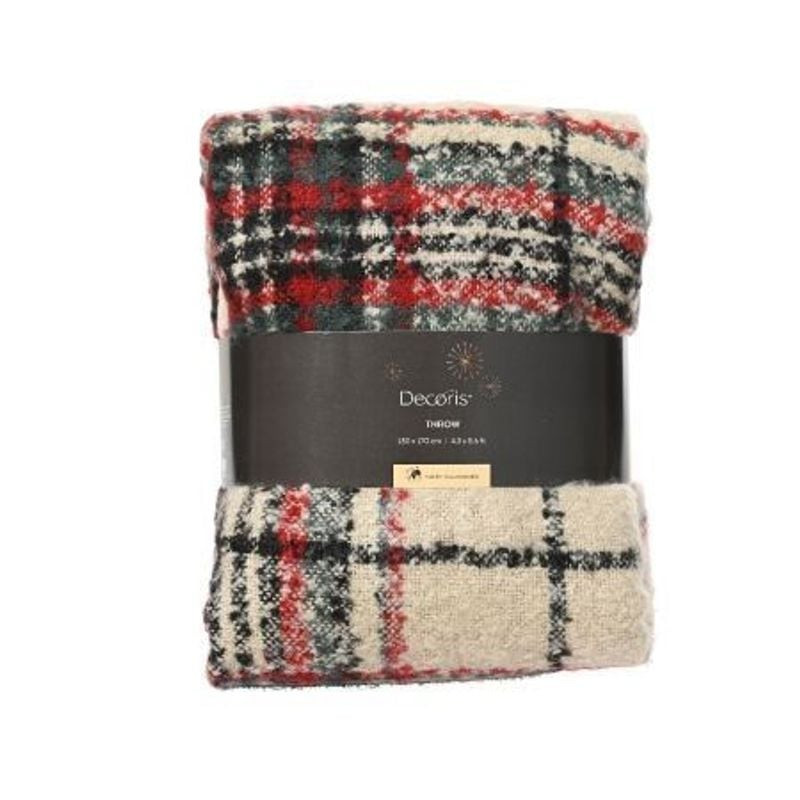 PLAID MOTIF TARTAN MULTI 170X130CM de Kaemingk - deco de la maison dans 🛋️Coussin et plaid de Noël