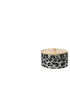 BOITE RANGEMENT LEOPARD+COUVERCLE BEIGE H6CM de Kaemingk - deco de la maison dans Boites